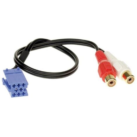 Cable AUX - mini ISO Bleu 2xRCA Entree AUX AR Blaupunkt Grundig Becker