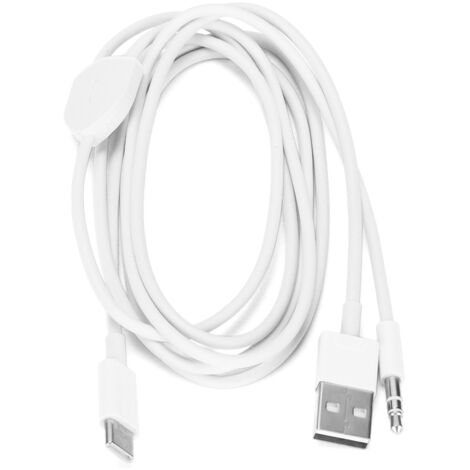 Câble Auxiliaire 2 en 1 USB-C vers Jack 3,5 mm avec Port de Charge pour Voiture