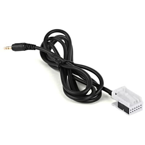 Cable auxiliaire aux 3.5mm prise audio autoradio hifi pour Citroen Peugeot