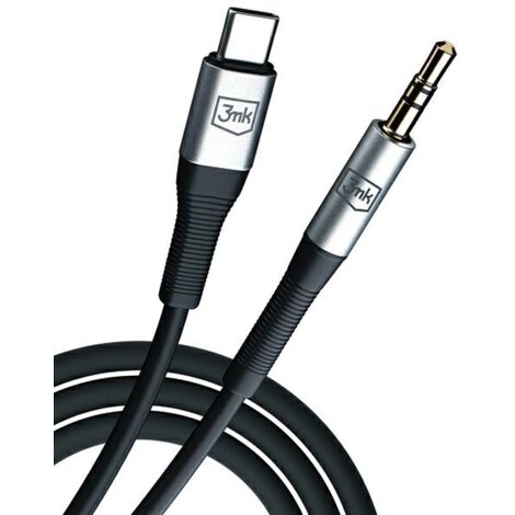 Câble auxiliaire USB-C vers jack 3,5 mm 3MK 1 m Noir
