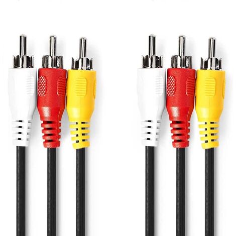Cable AV 3x RCA macho 1.5 M Negro