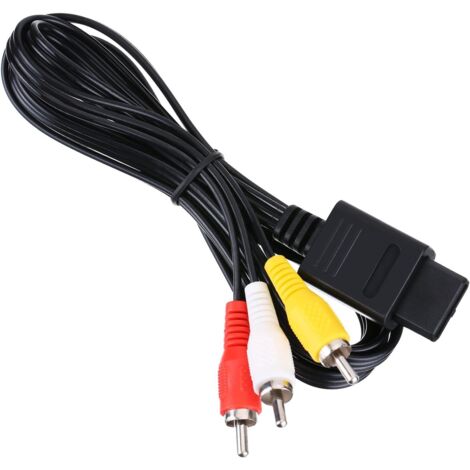 Cable AV compuesto de repuesto para Nintendo N64/SNES/Gamecube - 1,8 metros/5,9 pies