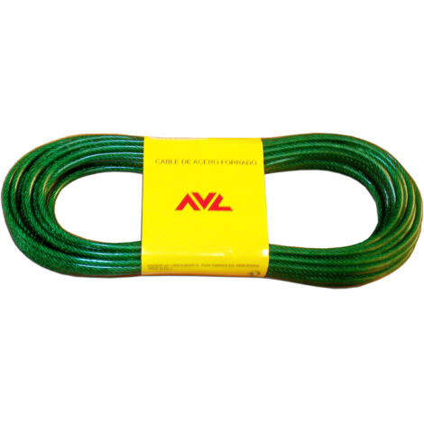 Cable AVL Acero 3.5 mm Plastificado Verde 15 m