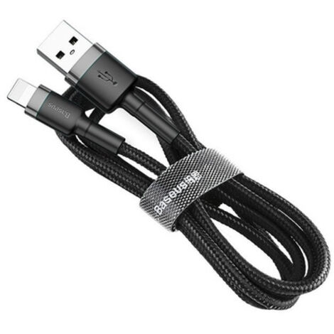 Cable Baseus Cafule USB Lightning para iPhone, iPad, iPod 2A, 3 m, negro