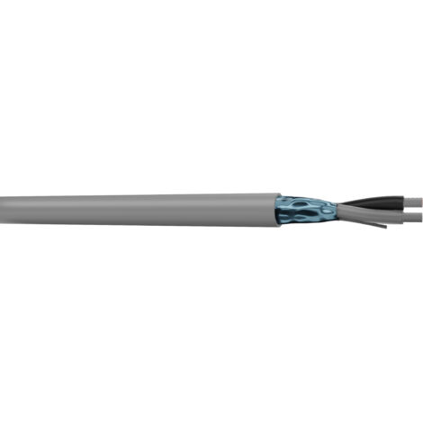 Câble Blindé RS PRO 300 V, 2 x 0,34 mm², 22 AWG Gris LSZH, 100m ( Prix pour Bobine de 100 Mètres )