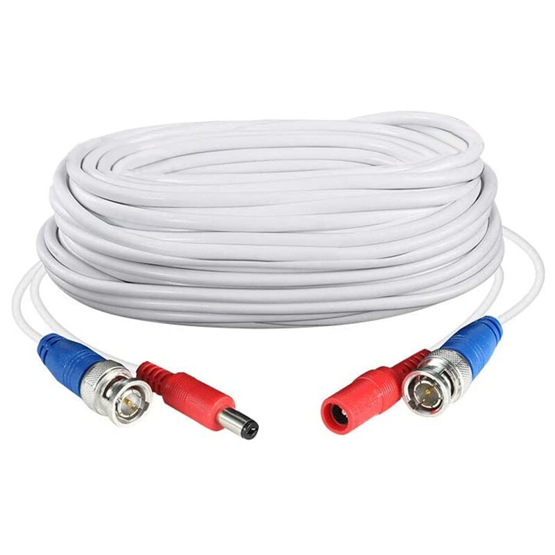 

Cable BNC 18.3m / 60ft seguridad vigilancia DVR camara video cable de alimentacion blanco 1 rollo