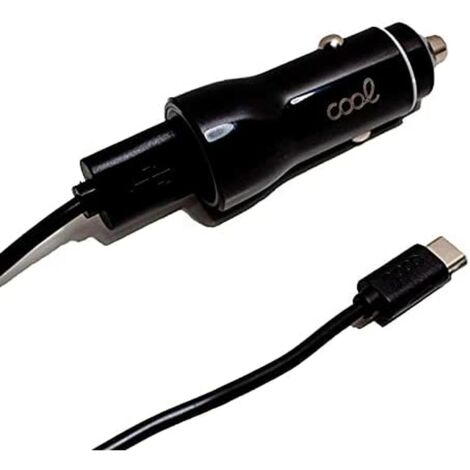 Cable Cable tipo C (2 x USB) Cool 2.4A Kit 2 EN 1 Negro