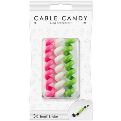 Cable Candy - Supporto per cavi e gestione cavi - Small Snake Mix - Rosa, Bianco, Verde