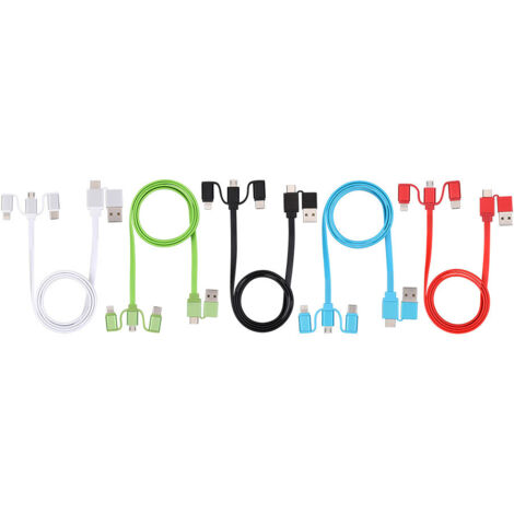 Cable cargador 100cm 6 en 1 colores surtidos