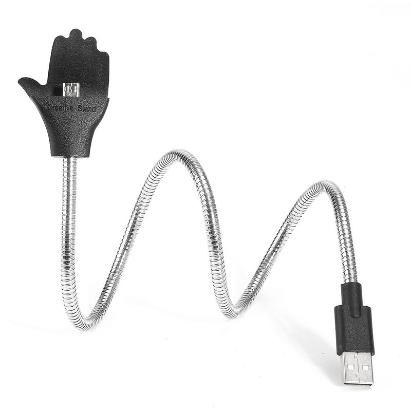 

Cable cargador micro USB 60cm Base de soporte flexible Aluminio Pr Android Samsung Plata