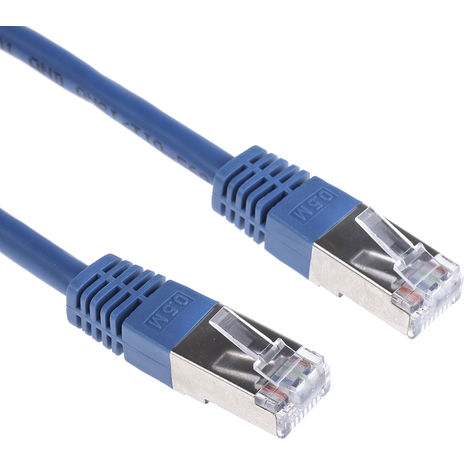 Câble cat 6 Avec connecteur / , S/FTP, gaine PVC Bleu, 500mm ( Prix pour 1 )