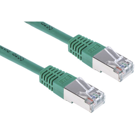 Câble cat 6 Avec connecteur / , S/FTP, gaine PVC Vert, 3m ( Prix pour 1 )