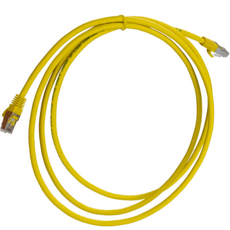 Câble cat 8 catégorie 8 S/FTP RS PRO, Jaune, 2m LSZH Avec connecteur Droit LSZH ( Prix pour 1 )