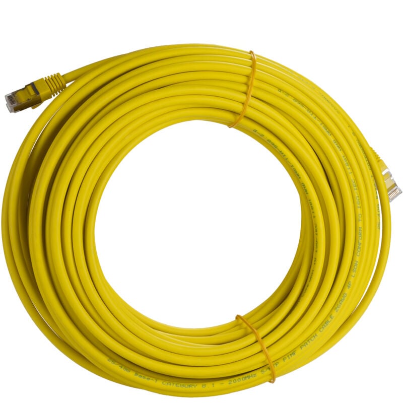Rs Pro - Câble cat 8 catégorie 8 s/ftp Jaune, 20m lszh Avec connecteur Droit lszh ( Prix pour 1 )