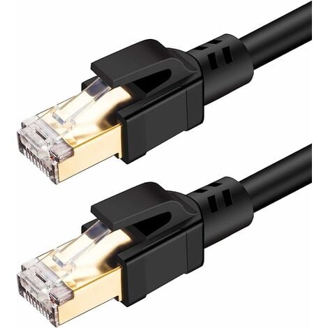 Câble Cat 8 Ethernet, RJ45 Câble Réseau SFTP Vitesse 40 Gbps / 2000Mhz (5M)