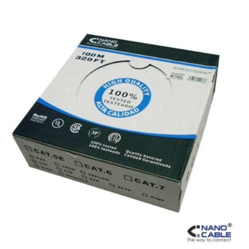 Nano Cable - Nanocable - câble réseau bobine 100m rj45 cat5e utp rigide câble rj45 awg24