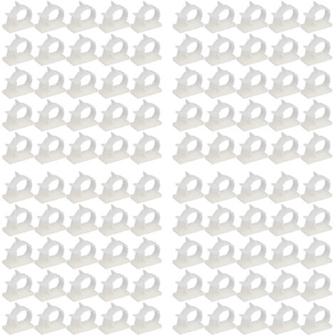 Cable Clip de Fixation [YX-1316] – Clips Organisateurs de Câbles Autocollants Réutilisables en Nylon PA66 (Lot de 100, Blanc)