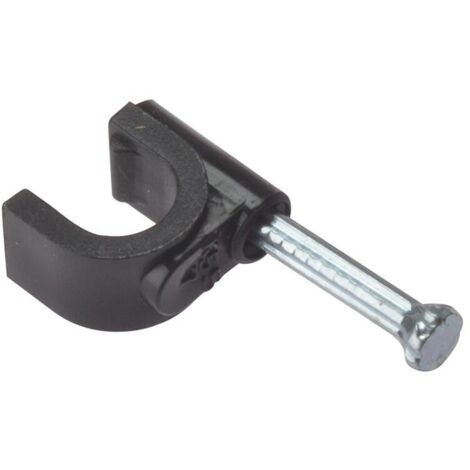 Cable Clip Round Coax Black 6-7Mm Box 100
