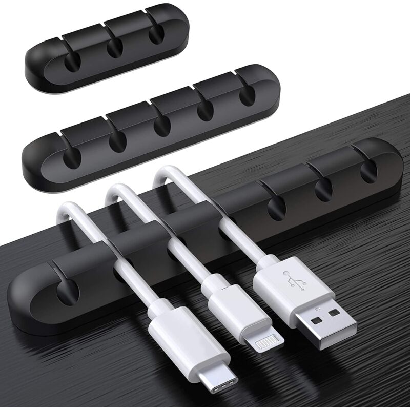 Cable Clips, Desk Organizer, Set of 3, Cable Holder, Cable Organizer, Cable Management, Cable Storage for usb Charger/Mouse/Headphone/PC Cable