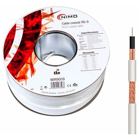 CABLE COAXIAL ANTENA BLANCO 100M