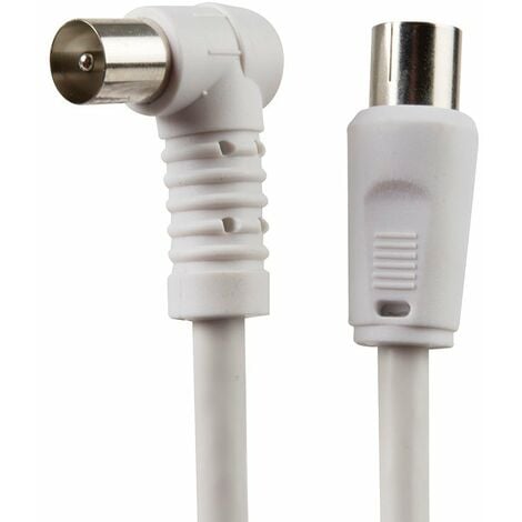 CABLEPELADO Cable Antena TV Macho Hembra recto | coaxial | Compatible  televisión, decodificador, Tomas de TV | 75 Ohm | Blanco | 1.50 Metros