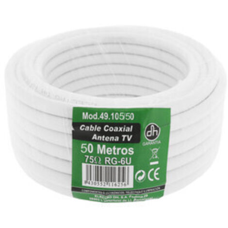 Cable coaxial de antena TV 75 Ω Rollo de 5 mts Electro Dh 49.105/5 8430552080663