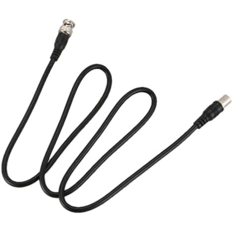Câble coaxial d'extension CCTV avec connecteur BNC mâle vers femelle, 1 m (3,3 pi), noir