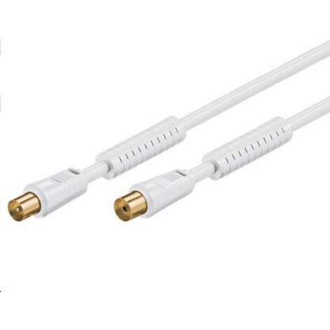 Câble coaxial MicroConnect mâle-femelle 10 m blanc 75 ohms