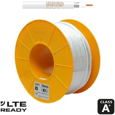 Cable coaxial SK6FPLUS CU+DC/AL 100m PVC blanco