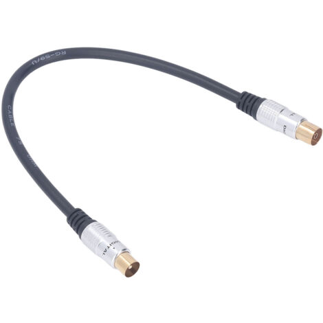 Câble coaxial TV 9,5 mm avec connecteurs plaqués or pour modem câble et satellite