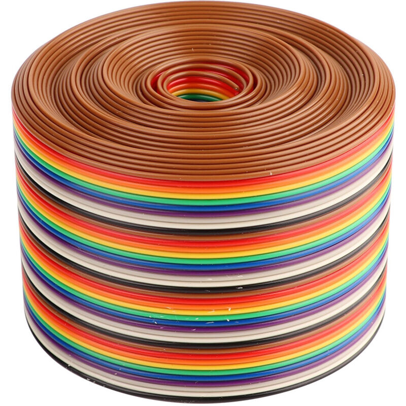 Câble coloré à pas d'espacement de 1,27 mm, 40P, ruban plat arc-en-ciel, largeur de fil 5,08 cm (1 mètre)