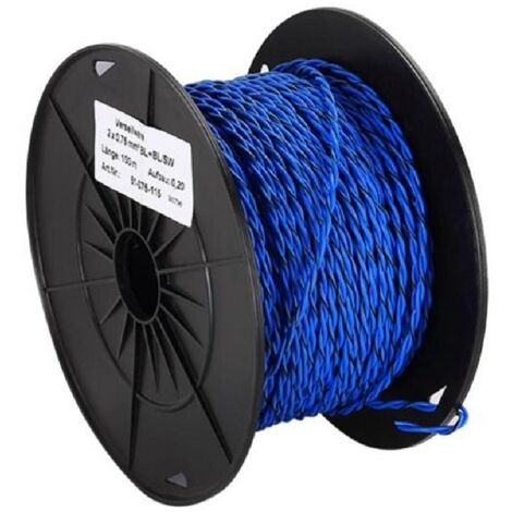 Cable compatible avec enceinte torsade 2x0.75mm2 Bleu-noir 100m
