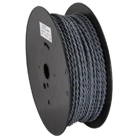 Cable compatible avec haut-parleur torsade 2x2.50mm2 Gris noir 100m