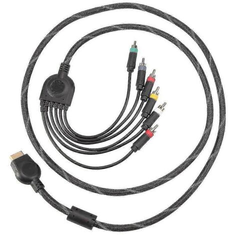 Câble composantes de 1,8 m compatible PS2/PS3. Accessoire de câble de jeu haute résolution pour PS2/PS3.