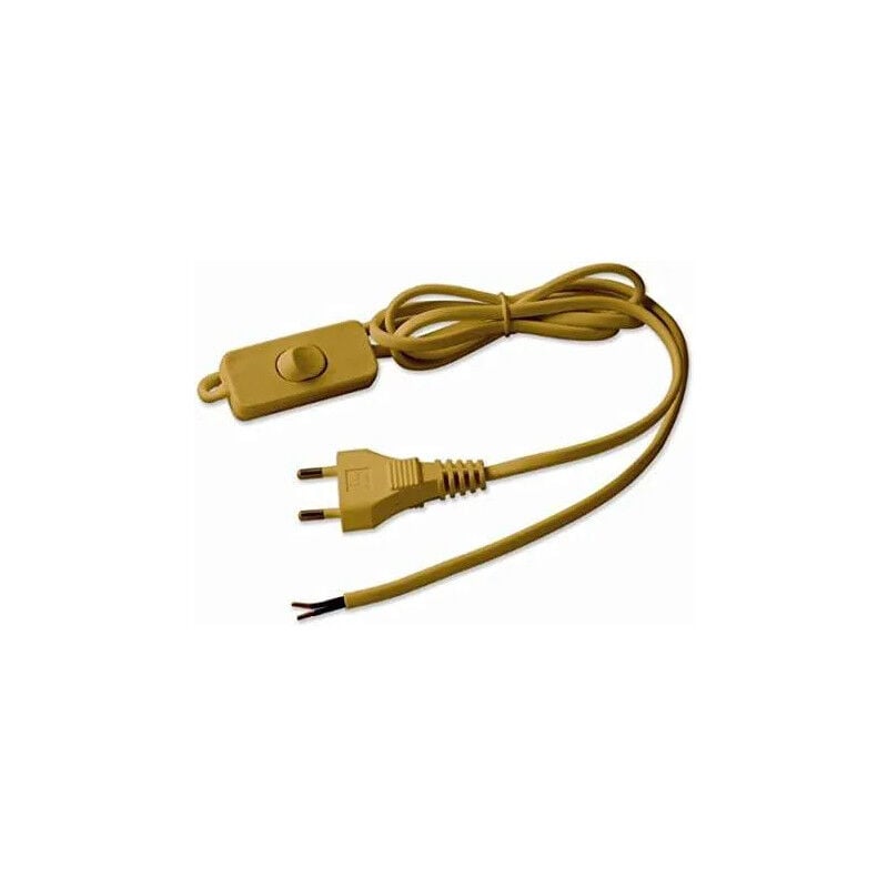 

Electraline - Cable con interruptor y enchufe 6A, 2x0,75, oro