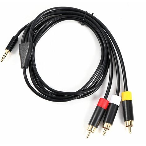 Cable conector 3.5mm a salida AV audio+video (compatible con gran cantidad de videocamaras y dvd)