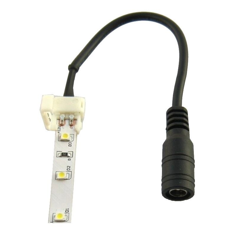 

Pack 10 unidades Cable conector tira led 8mm DC5,5 negro hembra IP20, 15cm - Jandei