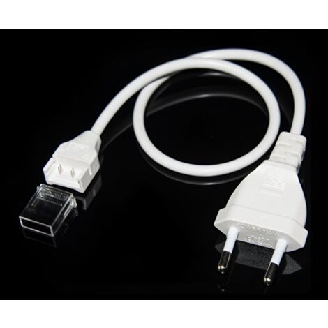 Cable Conexión para Tira LED Autorectificada 220V AC COB SILICONE FLEX Ancho 10 mm Monocolor Blanco