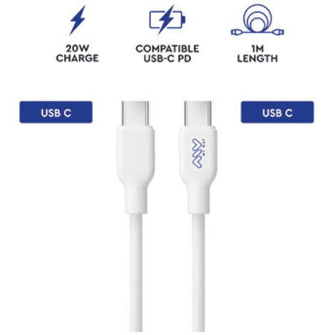 CABLE CONEXION USB TIPO C A TIPO C 20W