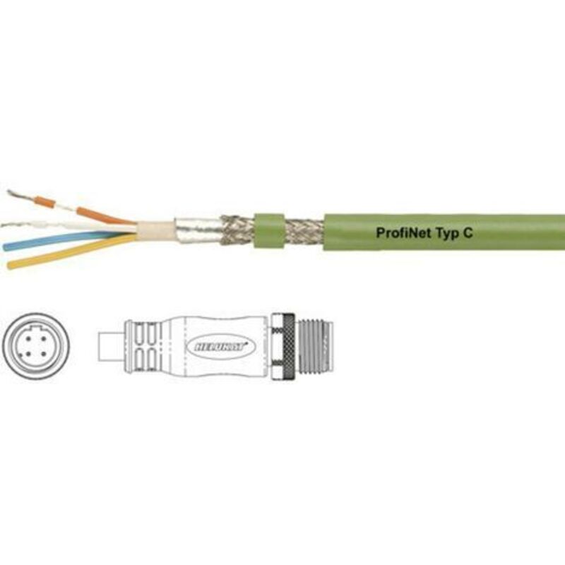 Helukabel - Connecteur confectionné pour capteurs/actionneurs PROFInet c pur cmx M12 d 806481 M12 mâle, droit 0.50 m Nomb - noir