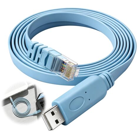 Câble Console Commutateur 1.8M USB vers RJ45 Câble RS232 8P8C Câble USB Vers Console pour Routeurs Cisco AP Routeur Commutateur Switches Support Windows MAC OS Linux