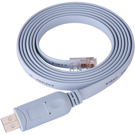 Câble Console Plat USB2.0 Mâle vers RJ45 Mâle CAT5 pour Routeurs et Commutateurs Cisco