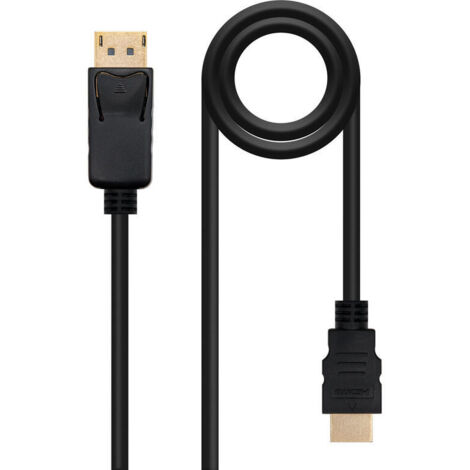 Cable Conversor Nanocable 10.15.4300/ Displayport Macho - HDMI Macho/ 50cm/ Negro