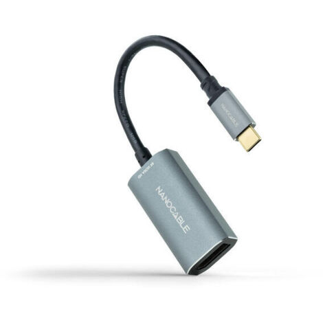 Cable Conversor Nanocable 10.16.4104-G/ USB Tipo-C Macho - Displayport Hembra/ 15cm/ Gris