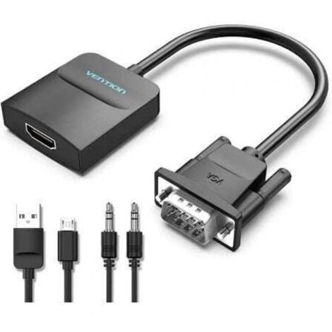 Cable Conversor Vention ACNBD/ VGA Macho - HDMI Hembra/ 50cm/ Negro