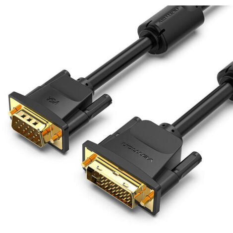 Cable Conversor Vention EACBF/ DVI Macho - VGA Macho/ 1m/ Negro