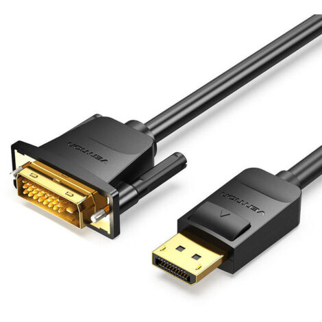 Cable Conversor Vention HAFBH/ Displayport Macho - DVI Macho/ 2m/ Negro