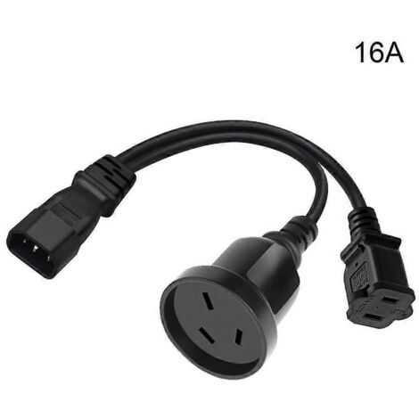 Câble convertisseur d'alimentation IEC320-C14 mâle vers 1-15R+AU10A/16A femelle - 16 A