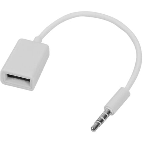 Câble convertisseur jack audio AUX mâle 3,5 mm vers USB 2.0 femelle --
