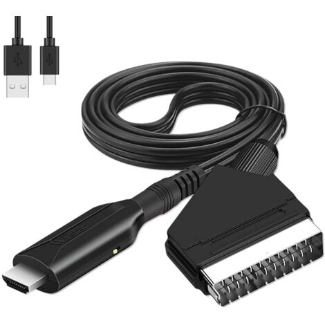 Câble convertisseur péritel vers HDMI pour DVD HD TV vidéo adaptateur plomb portable noir
